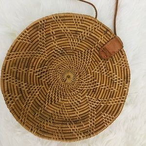 Handwoven Round Rattan Straw Bag